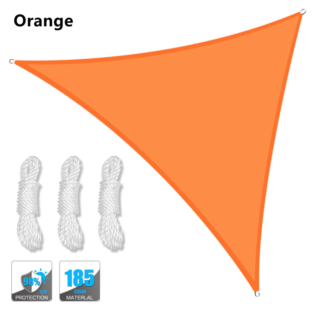 5x5x5/2x2x2M Waterproof Sun Shelter Triangle Sunshade Protection Outdoor Canopy Garden Patio Pool Shade Sail Awning Shade Cloth