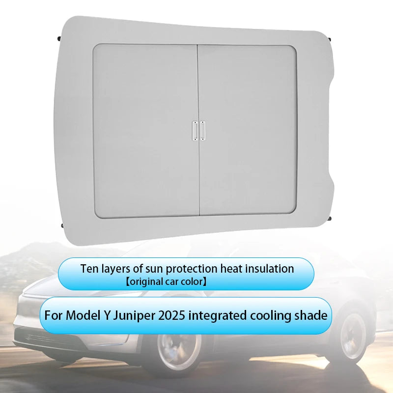 New Retratable Sunshade For Tesla Model Y Juniper 2025 Roof Shade Scroll Original Sun Visor Model 3 Y 2021-2024Pleated Sunscreen