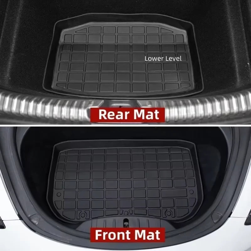 Front Rear Mat For Tesla Model Y 2023 TPE Cargo Pad Model 32017-2023 3D Waterproof Tray Storage Pads Mats Car Accessories