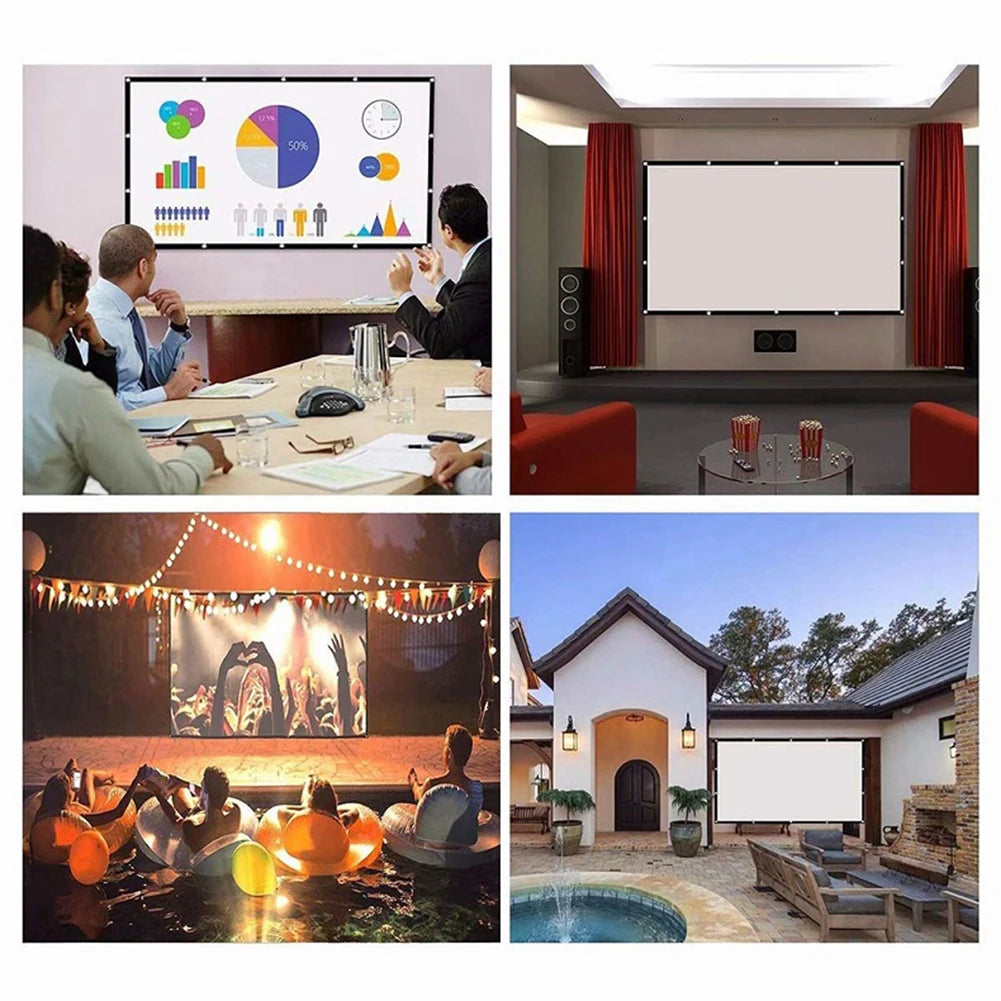 16:9 Ratio Hight-density Portable Projection Screen 1080P 3d 4K HD Projector Movie 60-150 Inchs for Home Office (Translucent)