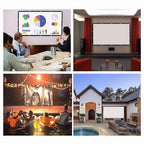 16:9 Ratio Hight-density Portable Projection Screen 1080P 3d 4K HD Projector Movie 60-150 Inchs for Home Office (Translucent)