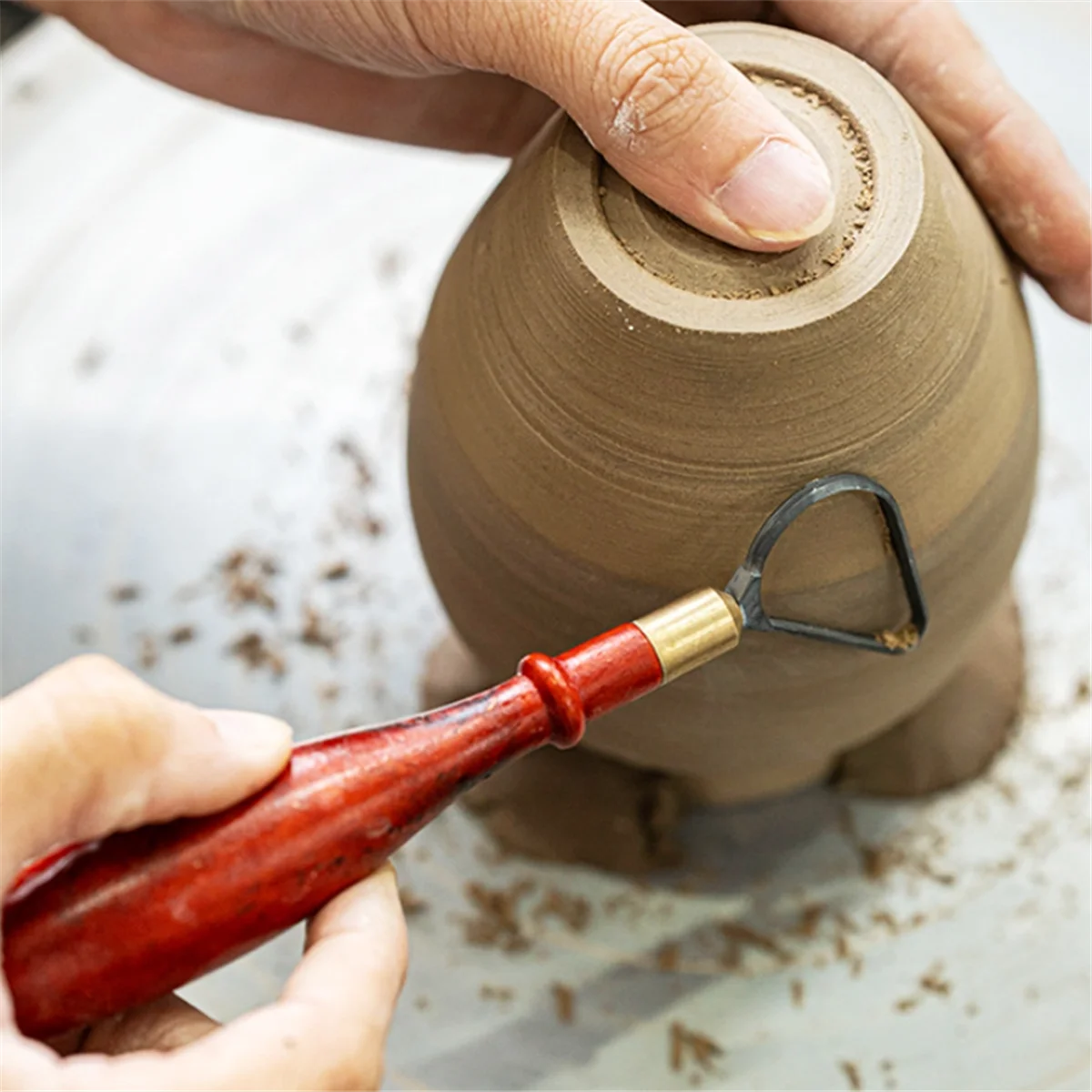 Pottery Repair Tools Tungsten Steel Texture Ring Knife DIY Ceramic Sculpture Scraping Texture Carving Tools,L-Shaped
