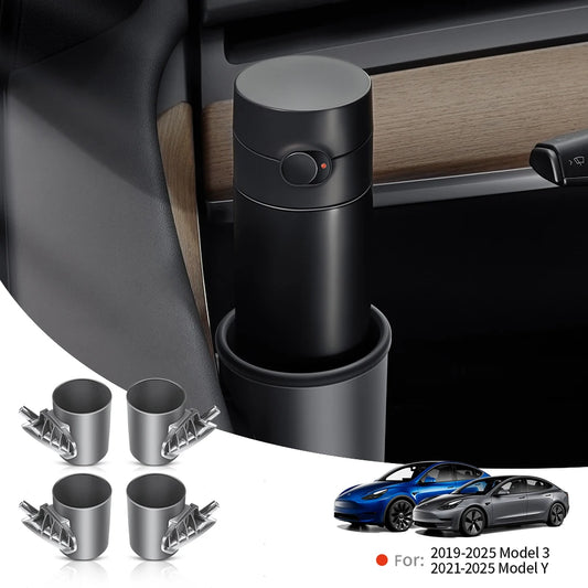 YZ For Tesla Model 3 Y Highland Juniper 2025 4 Pcs/Set Car Door Cup Holder Special Door Cup Storage Box Rack Car Accessories