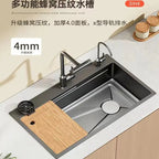 Kitchen Vegetable Basin Large Groove 304 Stainless Steel Countertop Top And Bottom, Household Thick Vegetable Groove