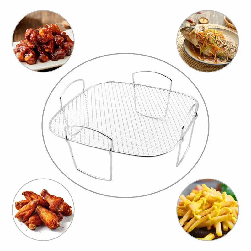 Kitchen Utensils Cook Multiple Foods Air Fryer Grille Suitable For Air Fryers Oven Grill Stainless Steel Stackable Grill