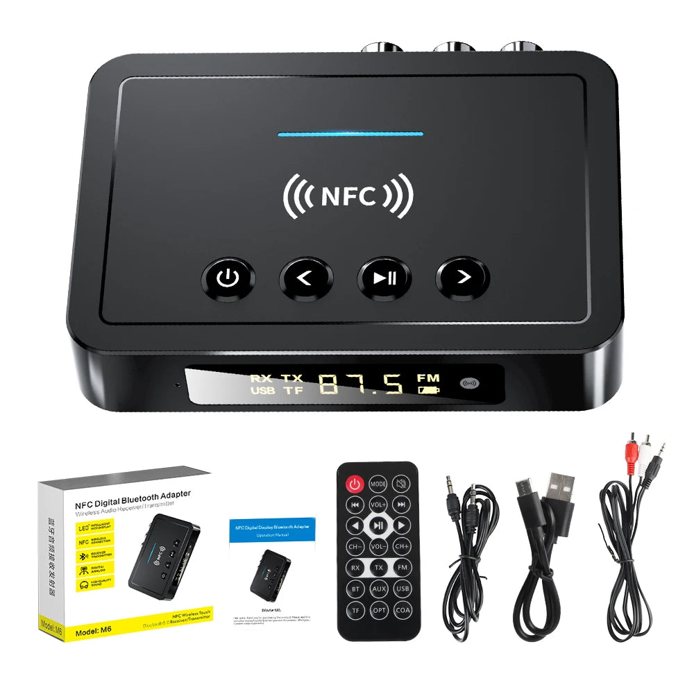 Rechargeable Remote Controller 3.5mm AUX/RCA/USB U Disk/TF Input M6 Digital Adapter Bluetooth Receiver Transmitter Bluetooth 5.4