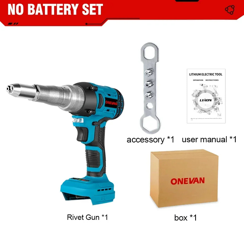 20000N Brushless Electric Rivet Gun 720W 2.4-5.0mm Cordless Rivet Nut Gun Drill Insert Auto Riveting Tool For Makita Battery Pin