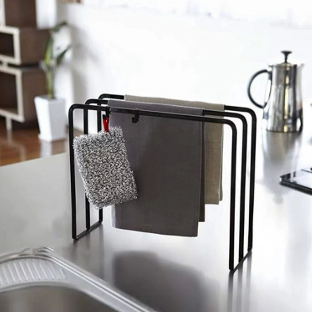 Kitchen Countertop Dishcloth Drying Rack Iron Dishcloth Towel Holder  Standing Dish Rag Storage Hanger Dish Rag Stand Rack