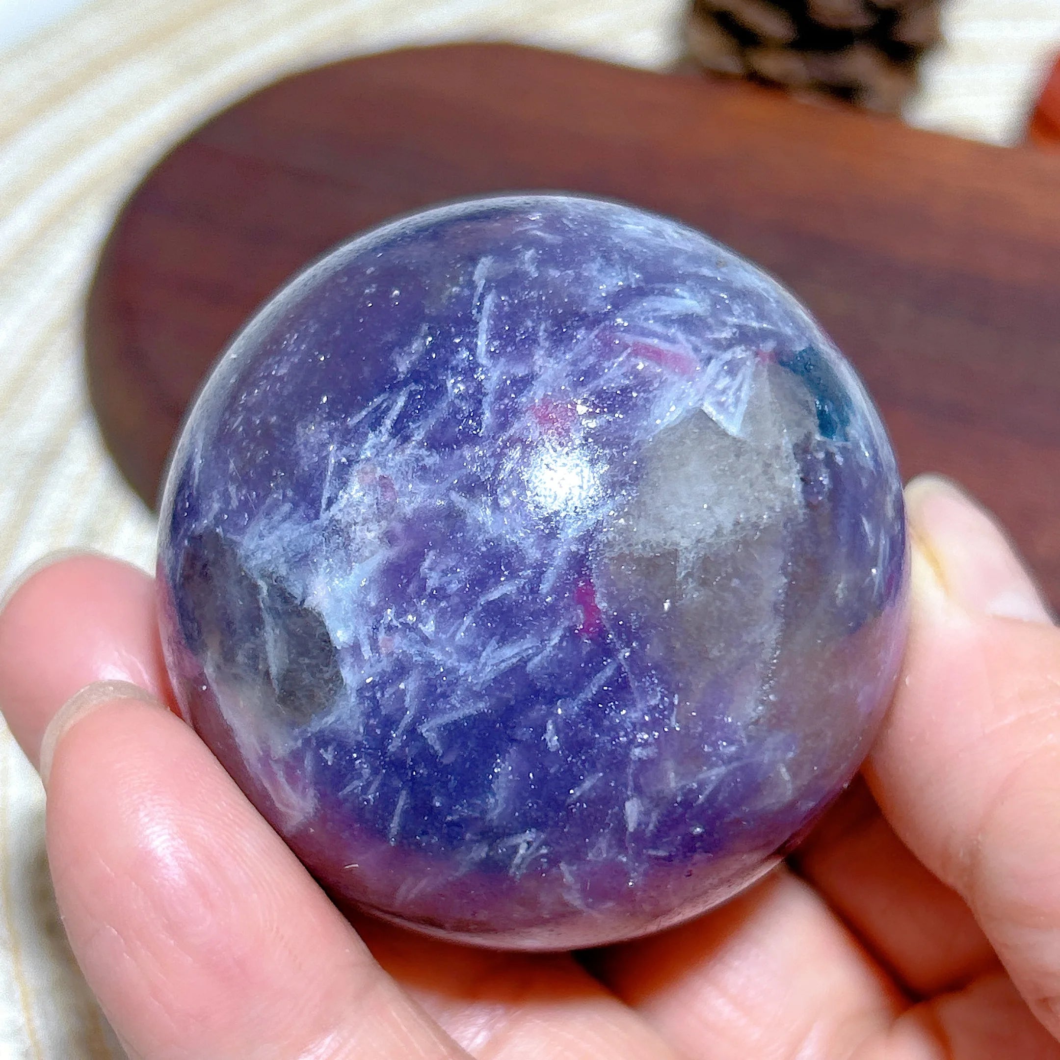 Healing Natural Crystals Unicorn Stone Pink Tourmaline Sphere Polished Gemstones Ball Home Decorations Room Decor Gift
