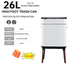 30L Smart Sensor Trash Can Bathroom Kitchen Tall Trash Can Light Luxury Stainless Steel Large Capacity Waterproof Free Gift