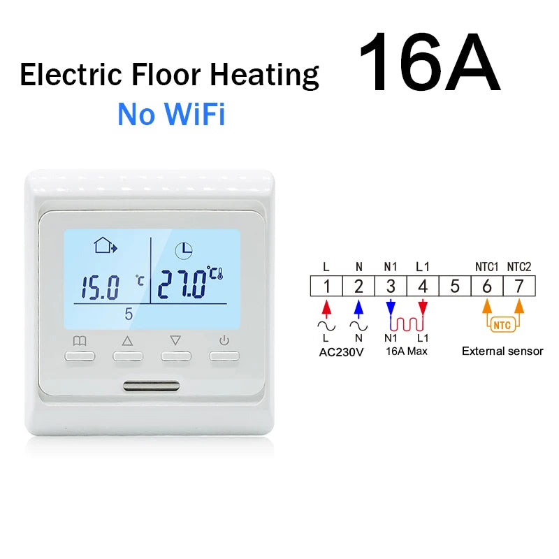 Digital Thermostat For  Underfloor Heating Floor Thermostat  Warm Floor Water Heating Gas Boiler Temperature Controller 220V