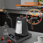 Gooseneck Electric Kettle 1L 1200W Intelligent temperature controlled hand brewed coffee pot Rapid Heating Kettle 110v/220v