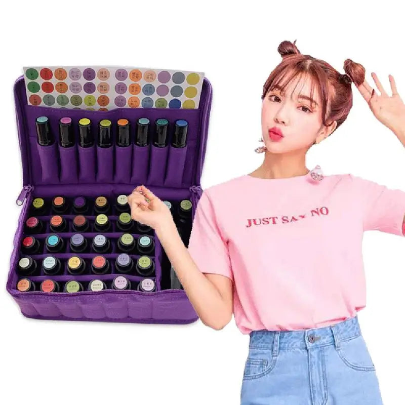 Essential Oil Case 38 Slots 5ML 10ML 15ML Perfume Oil Essential Oil Box Travel Portable Carrying Holder Nail Polish Storage Bag