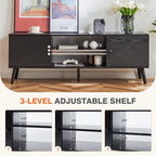 Wooden TV Stand & Electric Fireplace