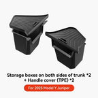 YZ Car Trunk Side Left Right Tidying Packet Storage Box For Tesla Model Y Juniper 2021-2025 Flocking Mat Cover Organizer