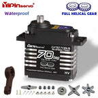 Waterproof IP66 Servo 35kg/40kg/55kg/60kg/70kg All Steel Helical Gears Digital Servo For RC 1/8 1/10 Rc Toy Car Accessories