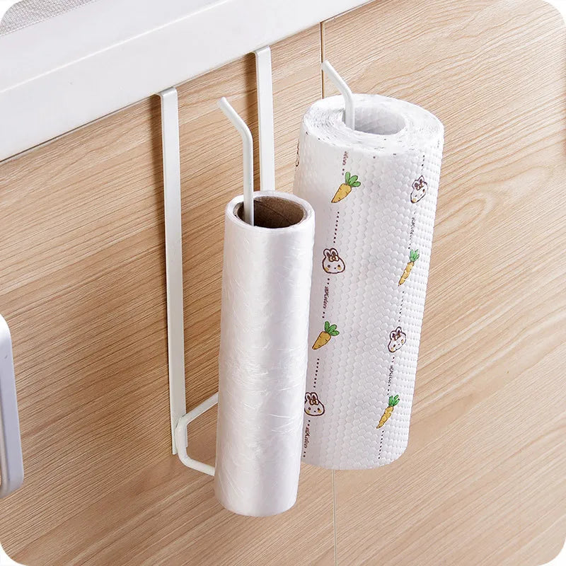 Wall Mounted Kitchen Tissue Rack Metal Non Perforated Roll Paper Cling Film Storage Cabinet Home Cloth Storage Racks