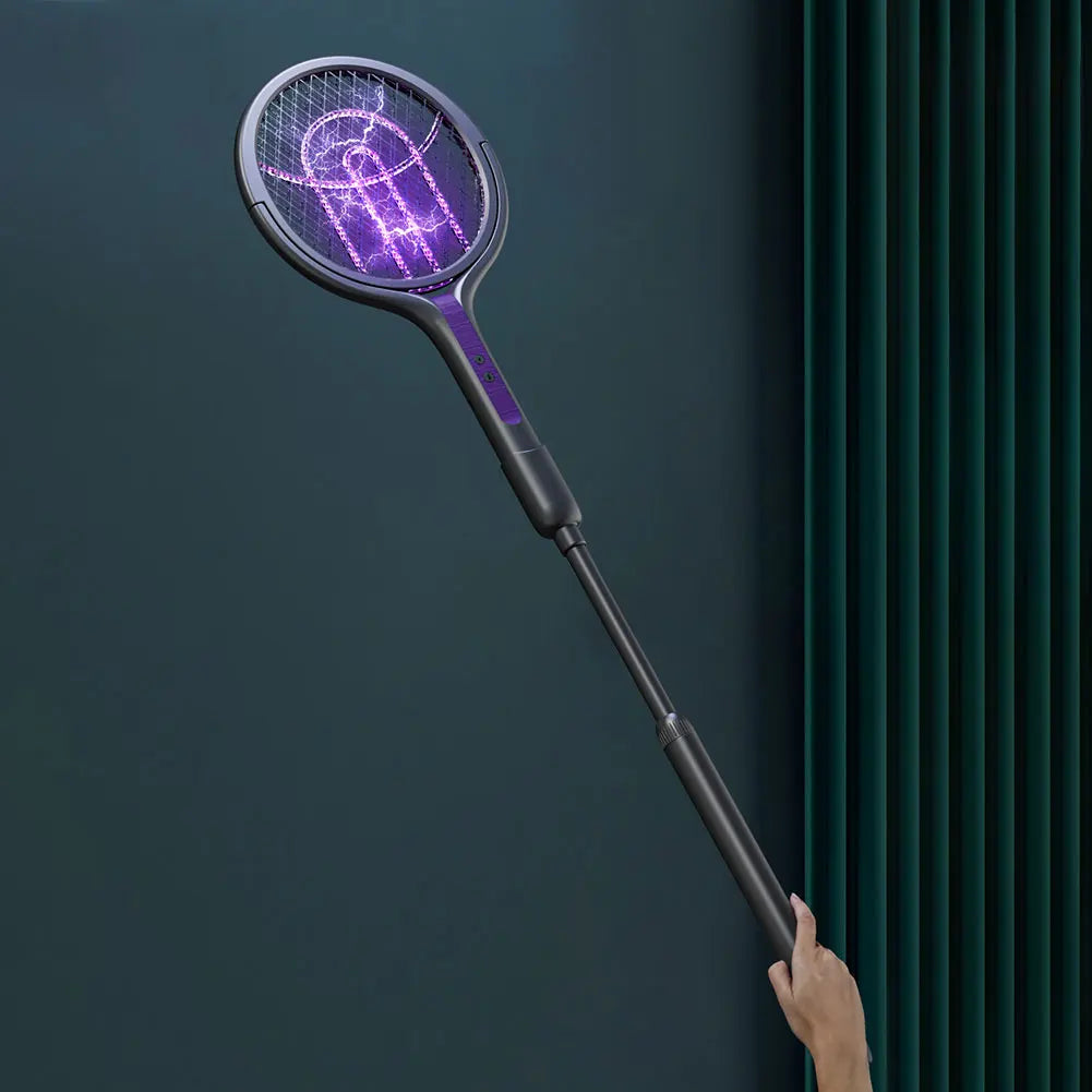 Rotating Head Electric Fly Swatter Rechargeable Fly Zapper 2 in 1 Fly Killer and Mosquito Trap Lamp for Indoor and Outdoor