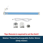 Zemismart Matter Over Thread Smart Roller Shade Blinds Motor Built in Battery for 38mm Tube Homekit Google Home Smartthings App