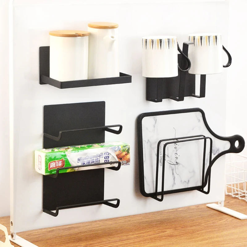 Magnetic Wall-Mounted Storage Shelf Adjustable Kitchen Spice Rack Organizer Freely Combined Countertop Storage for Kitchen Essen