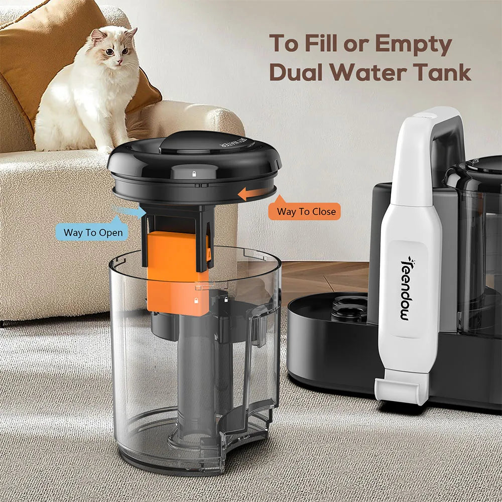 Teendow C5 Carpet Cleaner Vacuum 11KPa Powerful Suction 450W Brush motor ≤80dB Low Noise 1500ml Large Water Tank Capacity