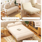 Foldable Sofa Bed Dual Use Single Small Unit Balcony Living Room Multi Functional Clouding Stretching Relaxing Sofa Two Seat
