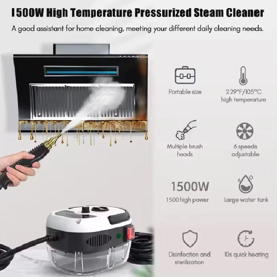 220V Home Appliances 1500W Steam Cleaner High temperature Jet Washer Range Hood for Kitchen Air Conditioner Car Cleaning Machin