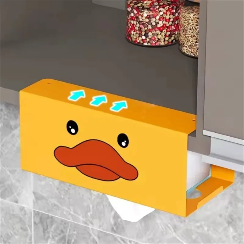 Kitchen Metal Tissue Hanger No Drill Wall Drawer Cabinet Mount Napkin Storage Holder Household Kitchen Sorting Accessory Rack