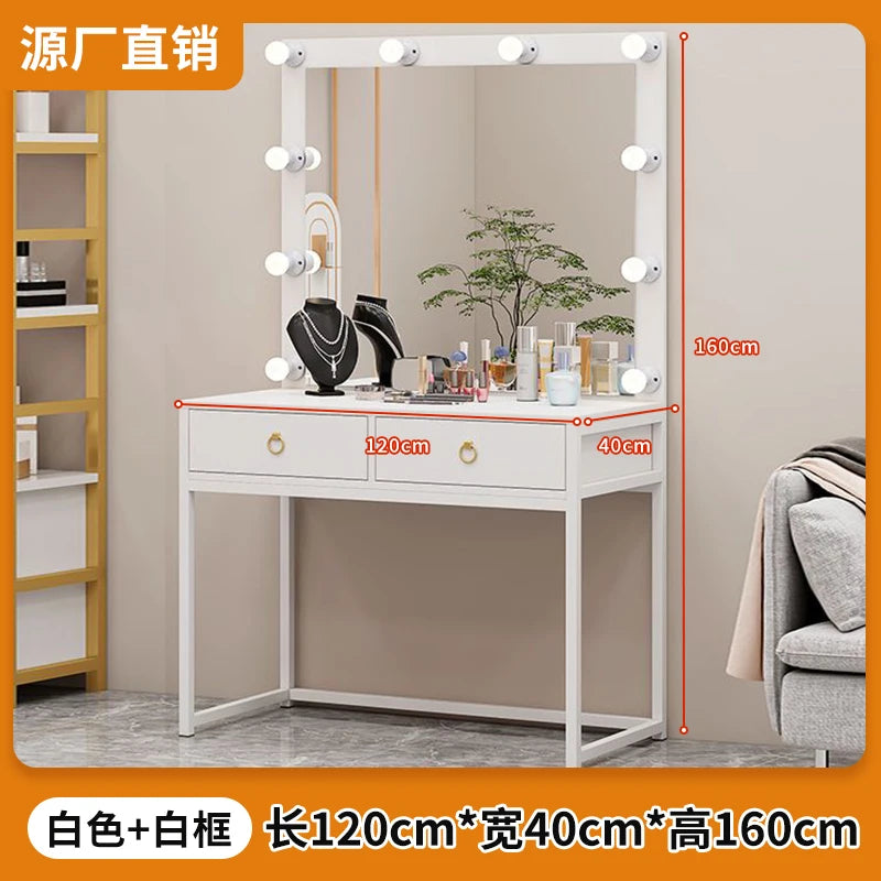 Photo studio dresser with lamp mirror integrated training school makeup table, hairdresser, beauty salon, wedding dress shop,