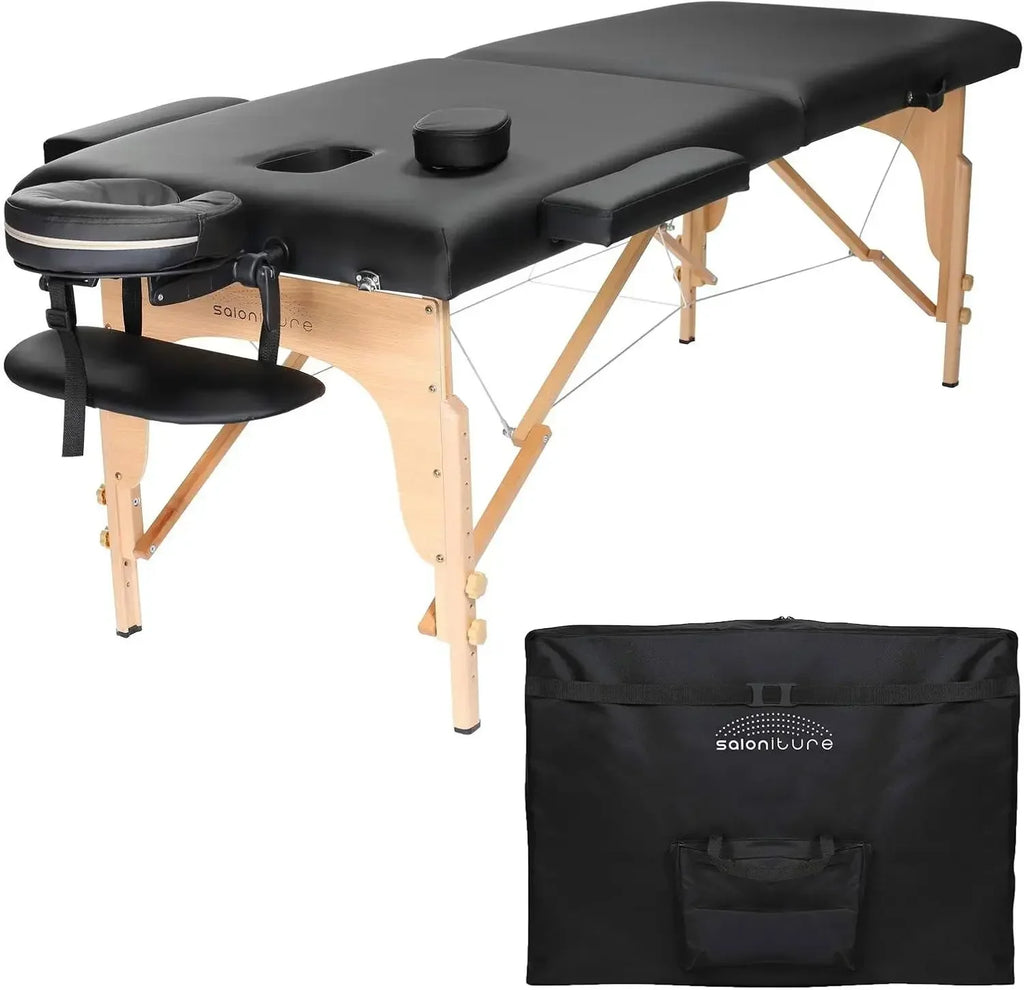 Professional Portable Folding Massage Table with Carrying Case - Burgundy