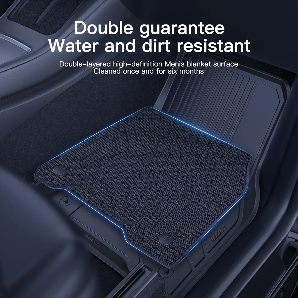 YZ For Tesla Floor Mats Model 3 Y 2021-2024 Car Four Seasons Waterproof Non-slip Floor Mat NEW  TPE Special Car Accessories