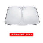 2025 Tesla Model Y/3 Windshield Sun Shade | Foldable Sun Blocker with Storage Bag