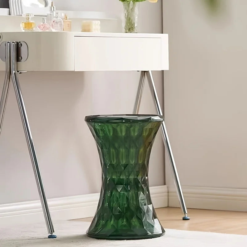 Storage Stool - Luxurious Acrylic Transparent Stool - Multi-purpose Bathroom Stool & Living Room Stool