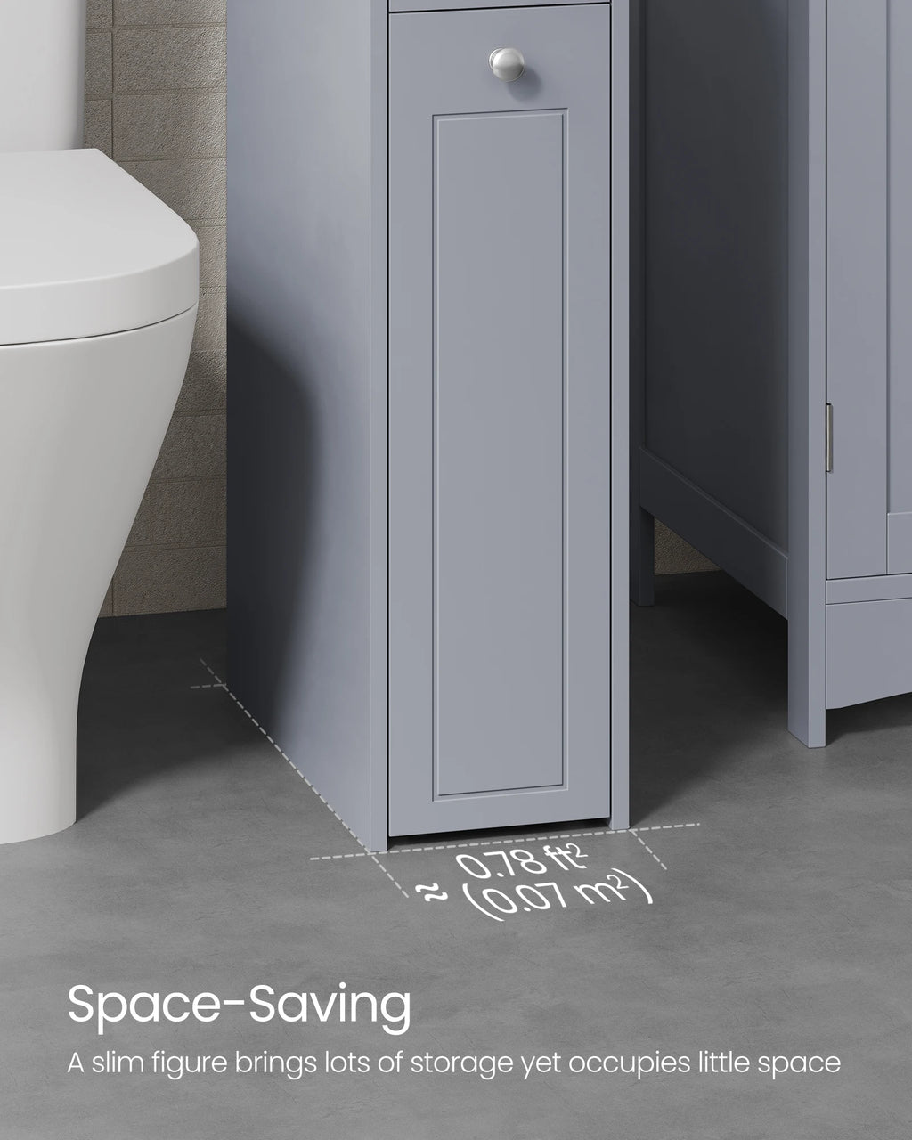 VASAGLE Small Bathroom Storage Cabinet, Slim Bathroom Storage Organizer, Toilet Paper Holder with Storage