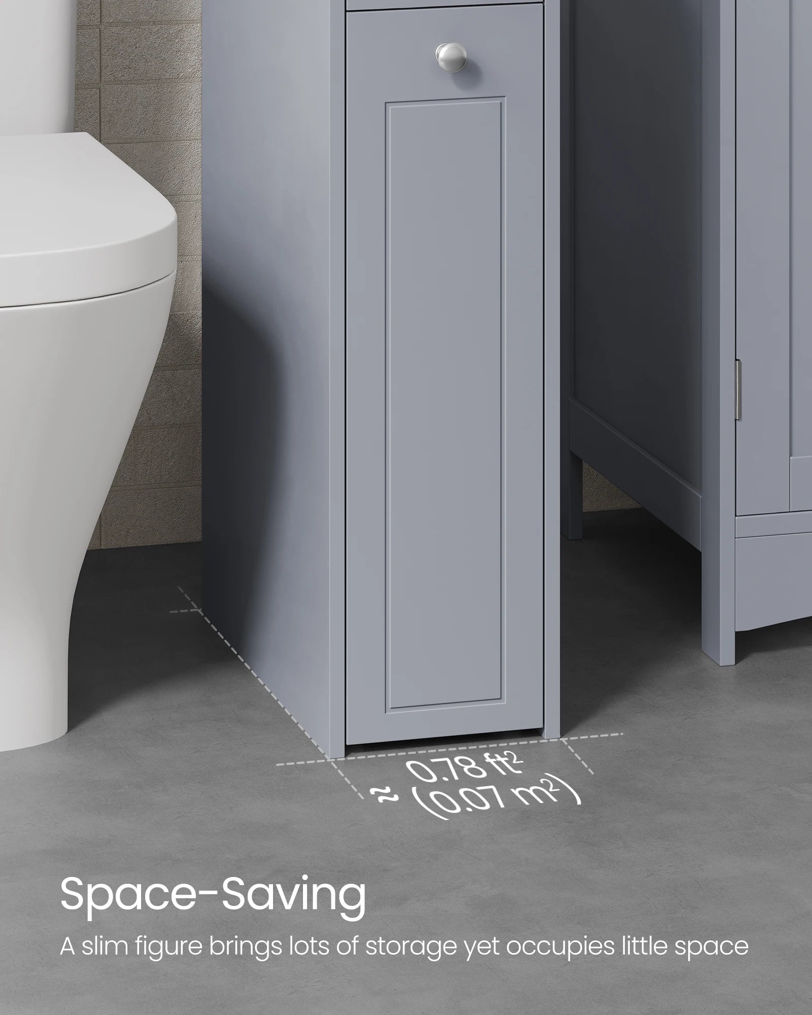 VASAGLE Small Bathroom Storage Cabinet, Slim Bathroom Storage Organizer, Toilet Paper Holder with Storage