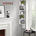 VASAGLE Corner Shelf Wall Mount, 5-Tier Floating Corner Bookshelf, Plant Shelf for Bedroom, Living Room, Bathroom, Home Office