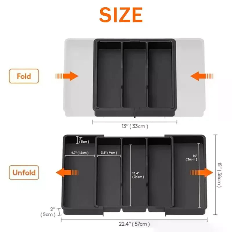 Expandable Cooking Utensil Tray Utensil Organizer For Kitchen Drawers Adjustable Cutlery Silverware Flatware Holder Kitchen Tool