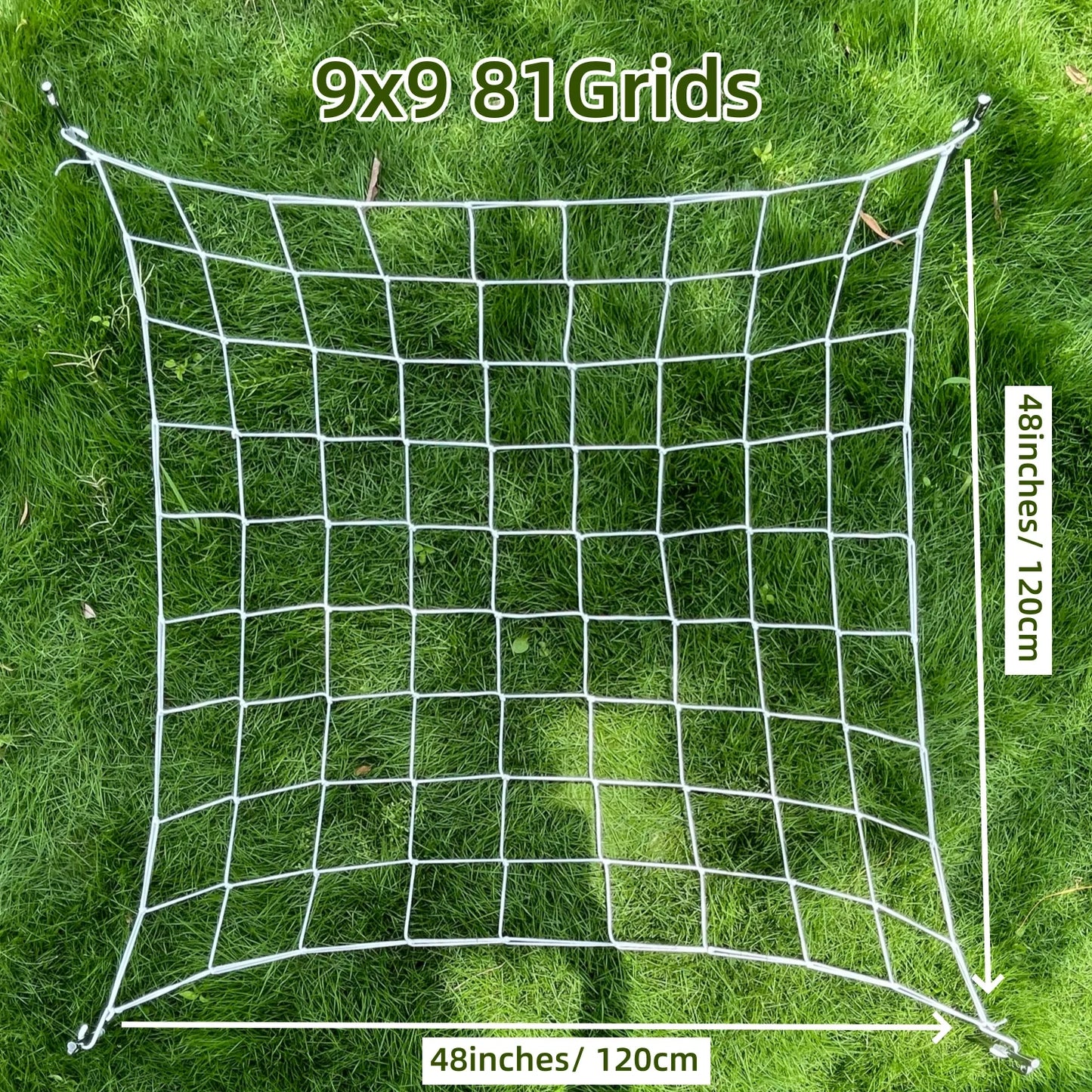4'' Mesh Grow Tent Trellis Netting, Heavy-Duty Elastic Plant Net with Steel Hooks, Flexible Hydroponics Support for Horticulture
