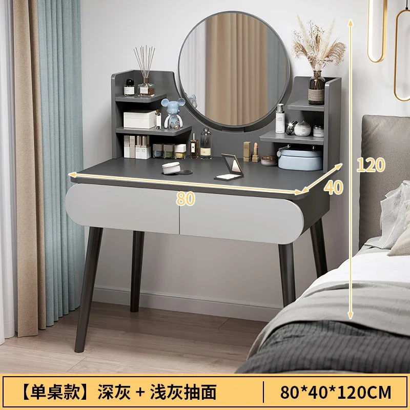 Black Girls Makeup Vanity Table Dresser Stand Drawers Storage Makeup Table Bedroom Desk Coiffeuse De Chambre Home Furniture