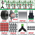KESLA Greenhouse 5-50M Drip Irrigation System Automatic Watering Garden Hose DIY Micro Drip Watering Kits w/ Adjustable Drippers