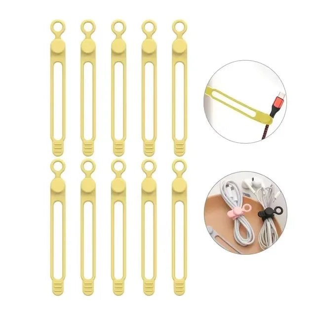 Silicone Cable Ties,Cord Organizer,Cable Straps,Reusable Cord Ties,Travel Cable Organizer ,Cute Elastic Tie, Wire Ties