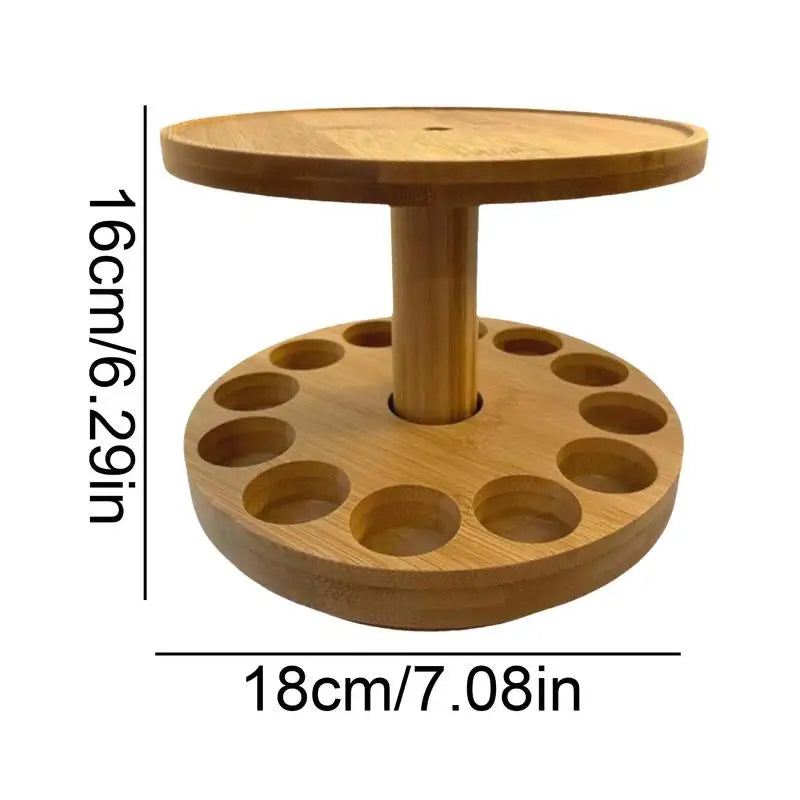 Essential Oils Storage Rack 2Tier Tabletop Display Stand Natural Bamboo Wood Fragrance Oil Shelf for Aromatherapy Bottle Storage