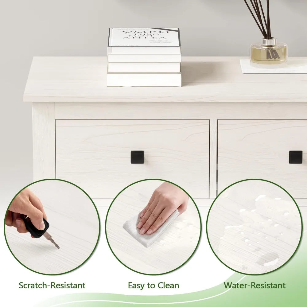 7 Drawer Dresser - Wooden Bedroom Dressers, Storage Drawers Cabinet for Bedroom, Living Room, Farmhouse Chest of Drawers, White