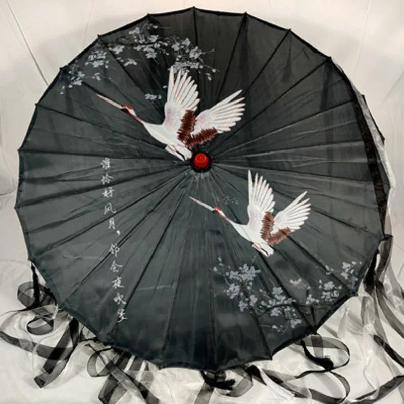 Star Oil Paper Waterproof Beach Umbrella Fan Chinese Dance Performance Lace Umbrella Classical Hanfu Fairy Parasol Paraguas