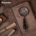 Retro Handheld Magnifier with Wooden Handle, Vintage Magnifying Glass, Photography Prop, Reading Repair, Work Ornaments, Gift