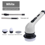 Wireless Home Kitchen and Bathroom Multifunctional Long Short Dual Use Handheld Brush with Multiple Brush Heads Cleaning Tool