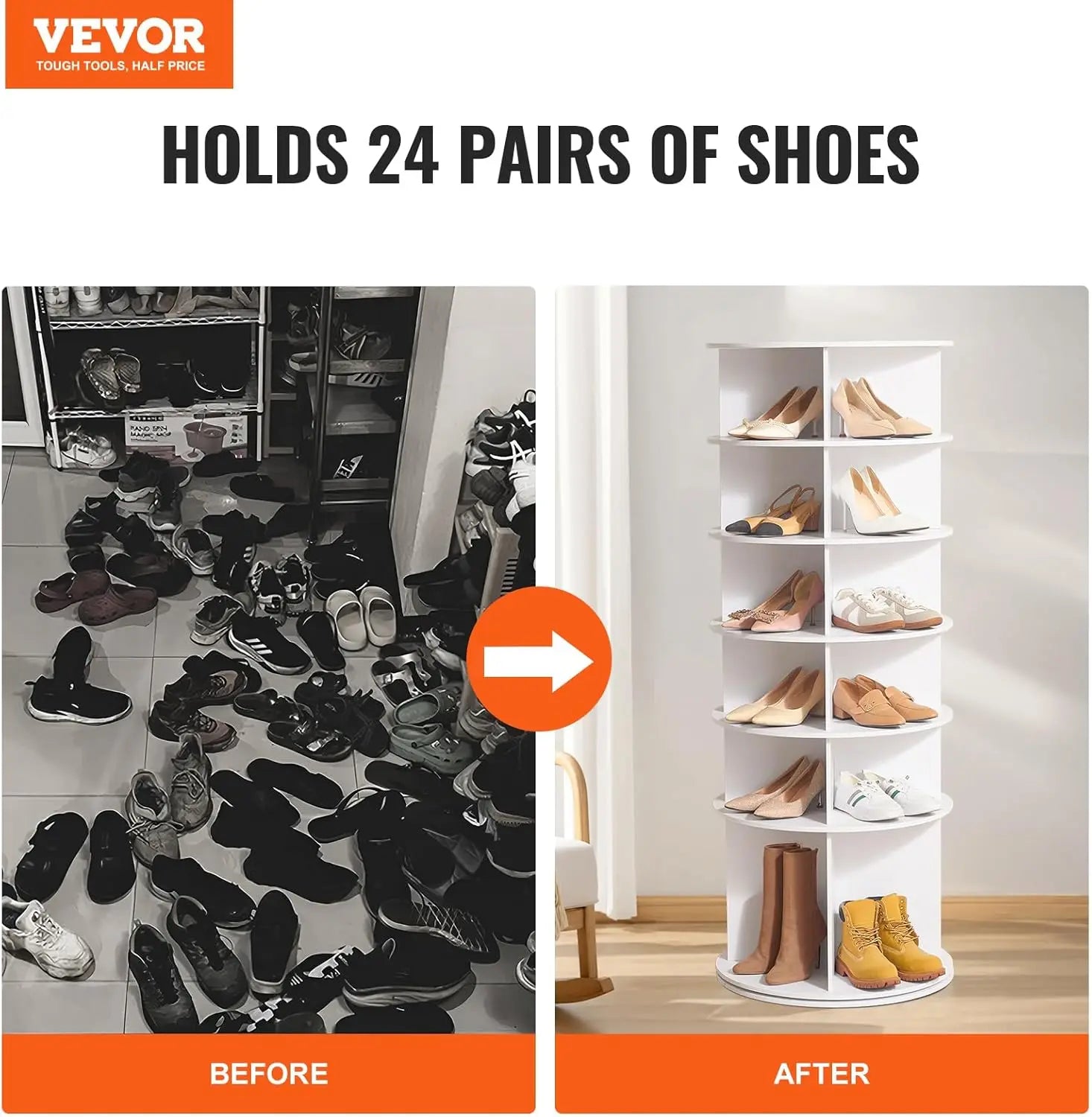 6-Tier Rotating Shoe Rack