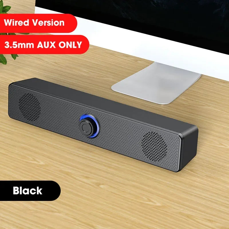 4D Bluetooth Computer Speaker Bar with Subwoofer Stereo Sound for Macbook Laptop Notebook PC Music Player Loudspeaker and Mic