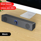 4D Bluetooth Computer Speaker Bar with Subwoofer Stereo Sound for Macbook Laptop Notebook PC Music Player Loudspeaker and Mic