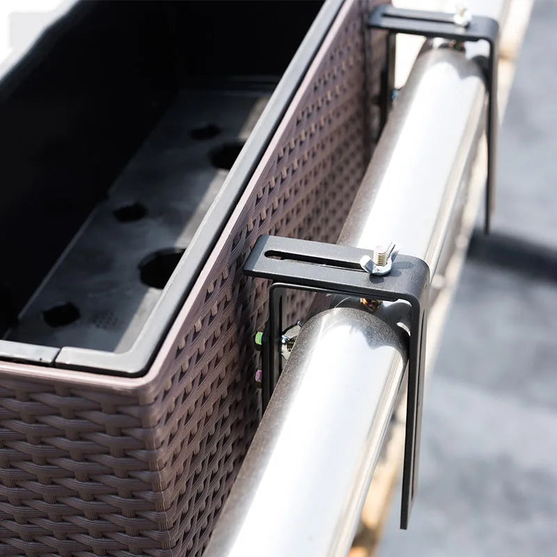 1 Pair Hanging Flower Planter Hooks Plant Pot Box Holders Adjustable Hanger For Flower basket  Balcony Yard Garden Wall Decor